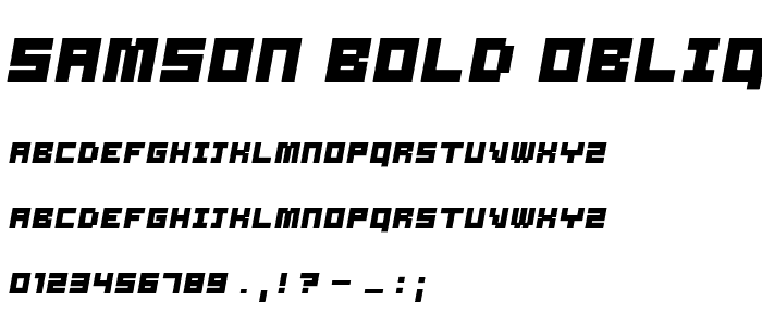 Samson Bold Oblique font